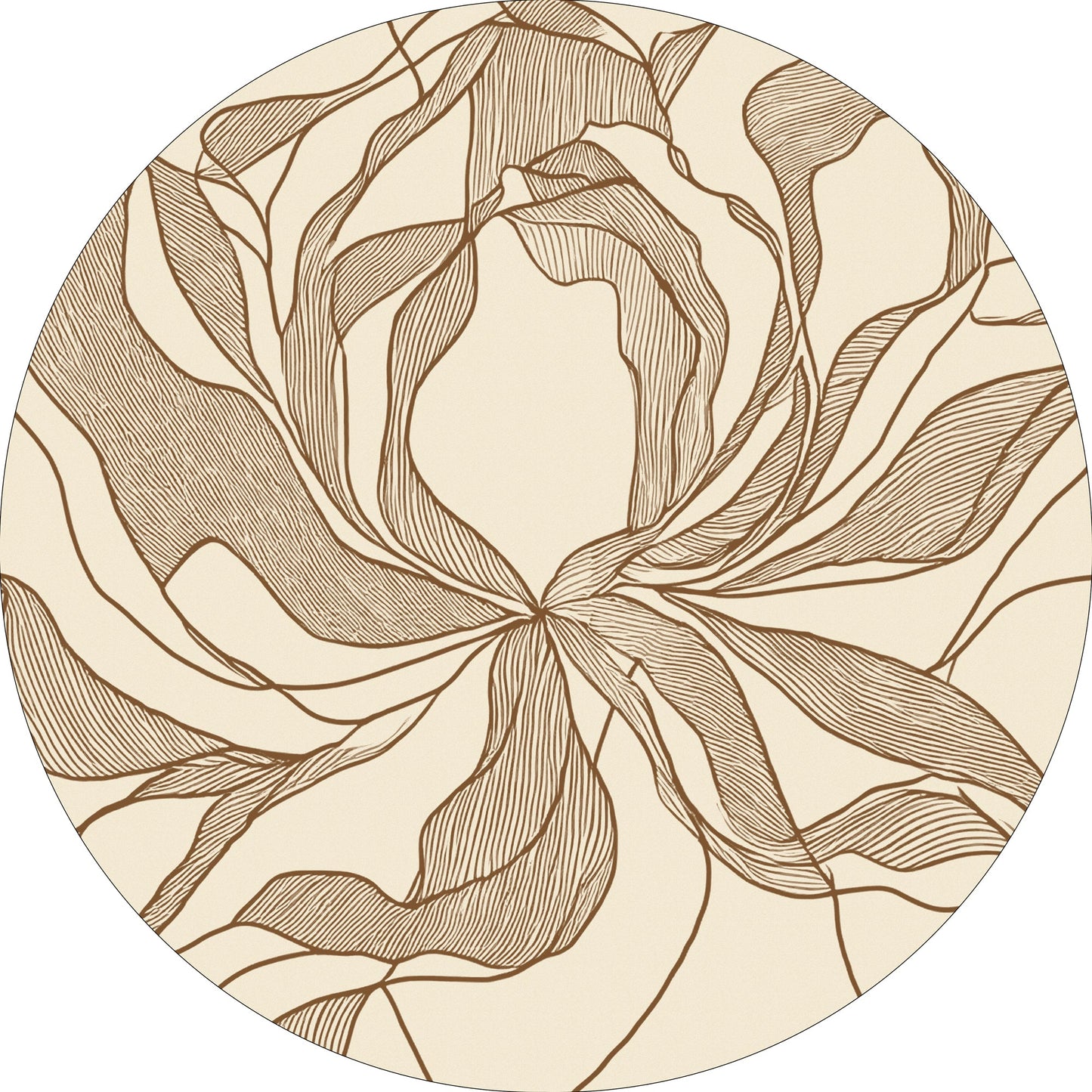 Rug MOMO rugs x NOŪRA studios - Bloom Beige/ terra Rond