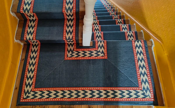 Stair Runner Sophie Cooney Raw Cotton Thora Blue