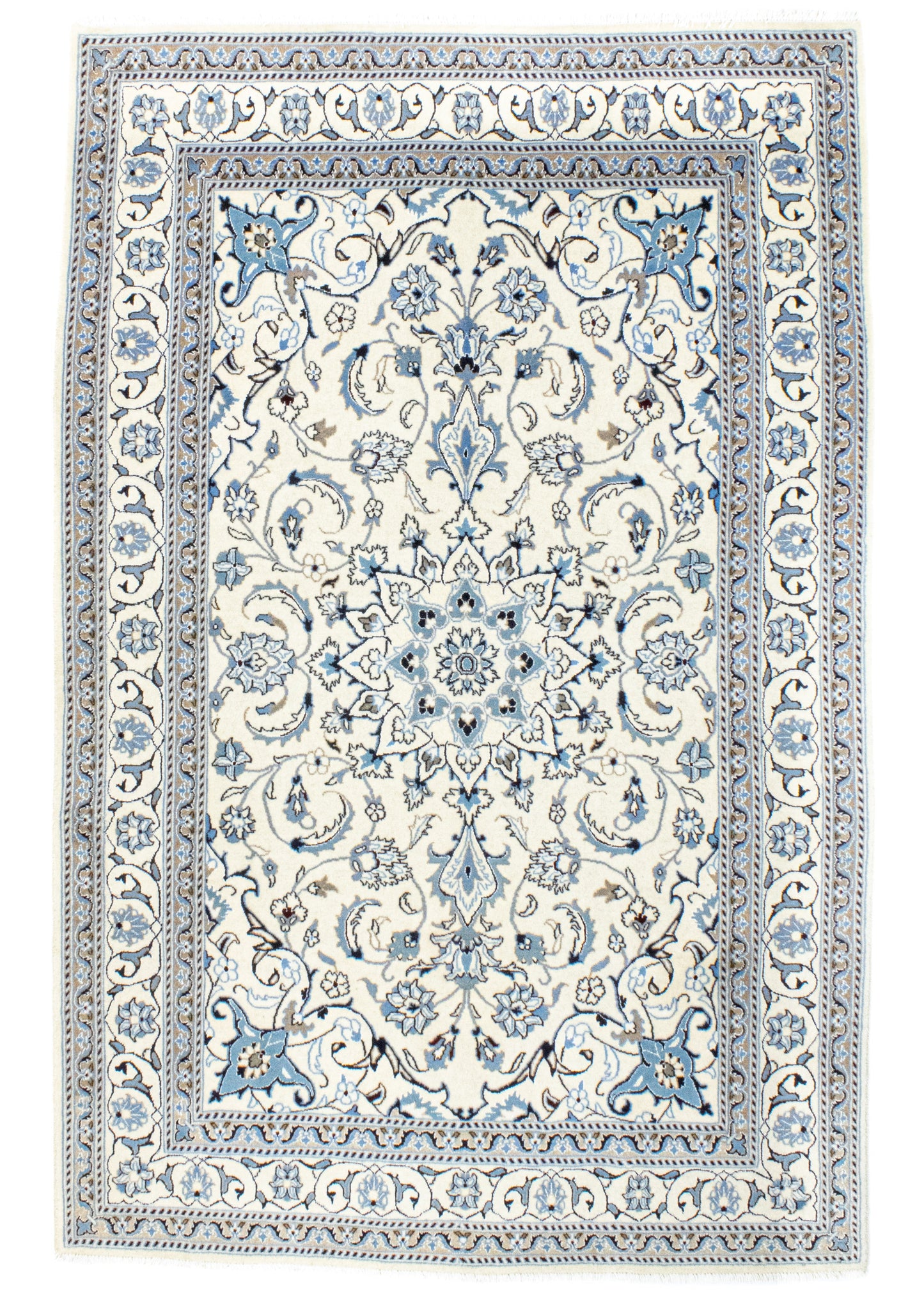 Hand-knotted Oriental Carpet | Unique Nain Kashmar 46936 (in stock)