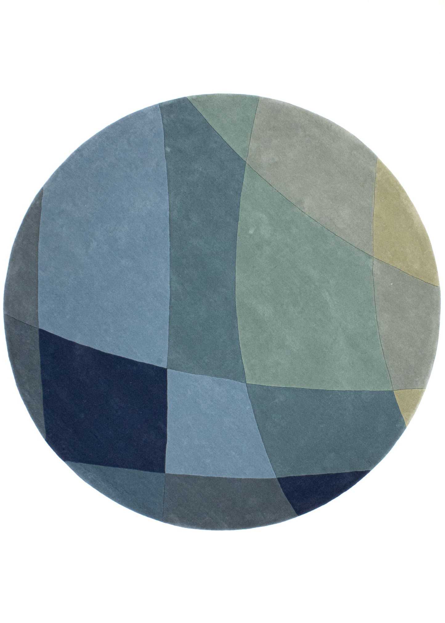 Rug MOMO Rugs Rhythmic Tides Indigo Round