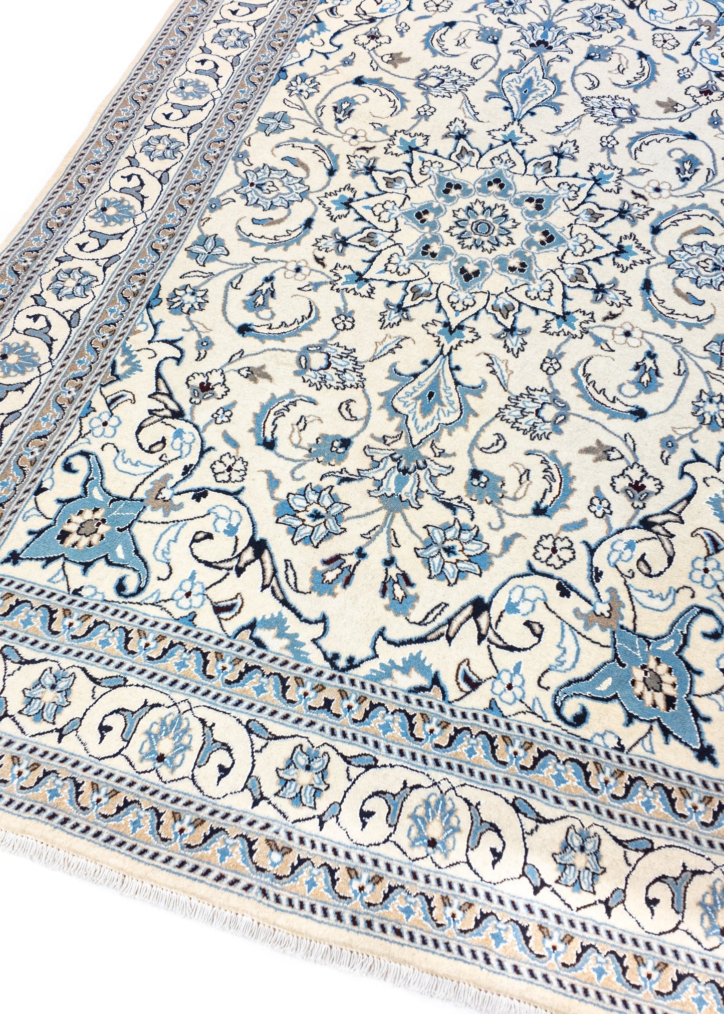 Hand-knotted Oriental Carpet | Unique Nain Kashmar 46936 (in stock)