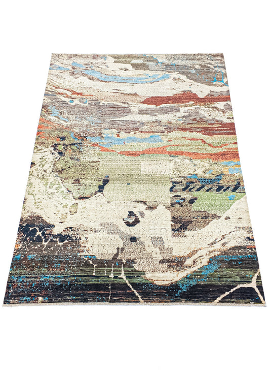 Unique Ziegler Art Deco Rug 12353 | Hand-knotted from Afghanistan (in stock)