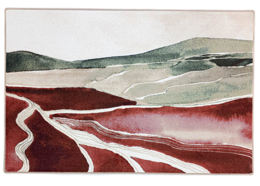 MOMO rugs x NOŪRA studios rug - Horizon Bordeaux/Green