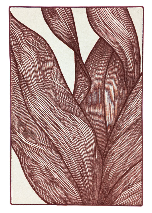 Rug MOMO rugs x NOŪRA studios - Botanical Beige/burgundy