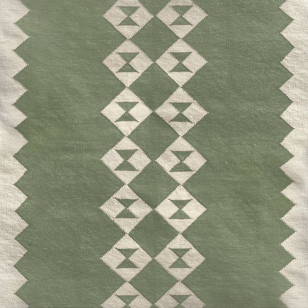 Stair runner Sophie Cooney Raw Cotton Eye Duo Moss Green