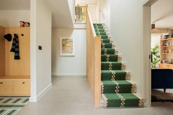 Stair runner Sophie Cooney Amulet Wool Eye Moss Green