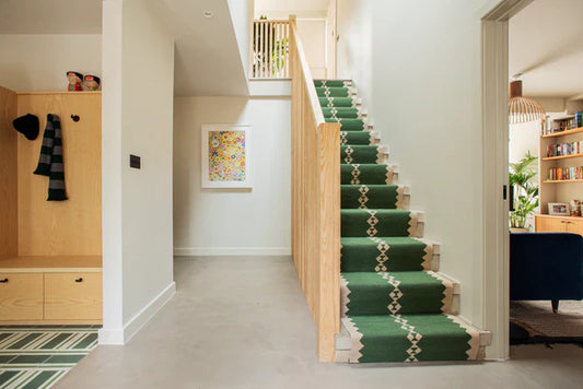 Stair runner Sophie Cooney Amulet Wool Eye Moss Green