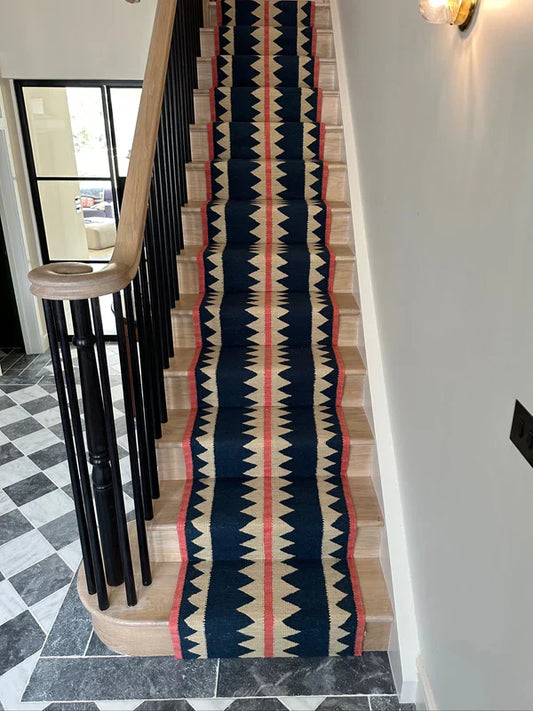 Stair runner Sophie Cooney Amulet Wool Zurianna Navy