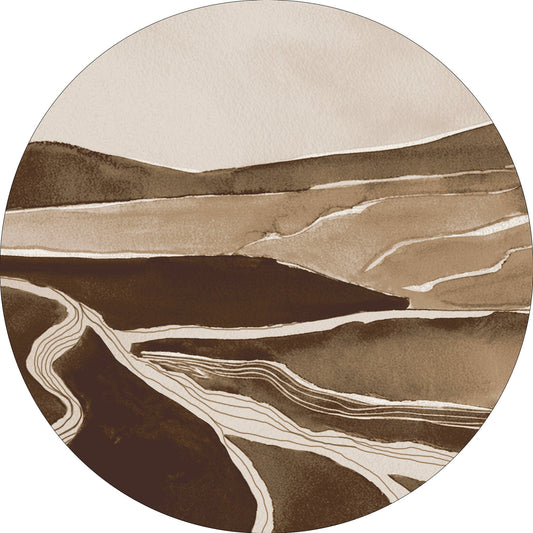 MOMO rugs x NOŪRA studios - Horizon Brown/ sand Round