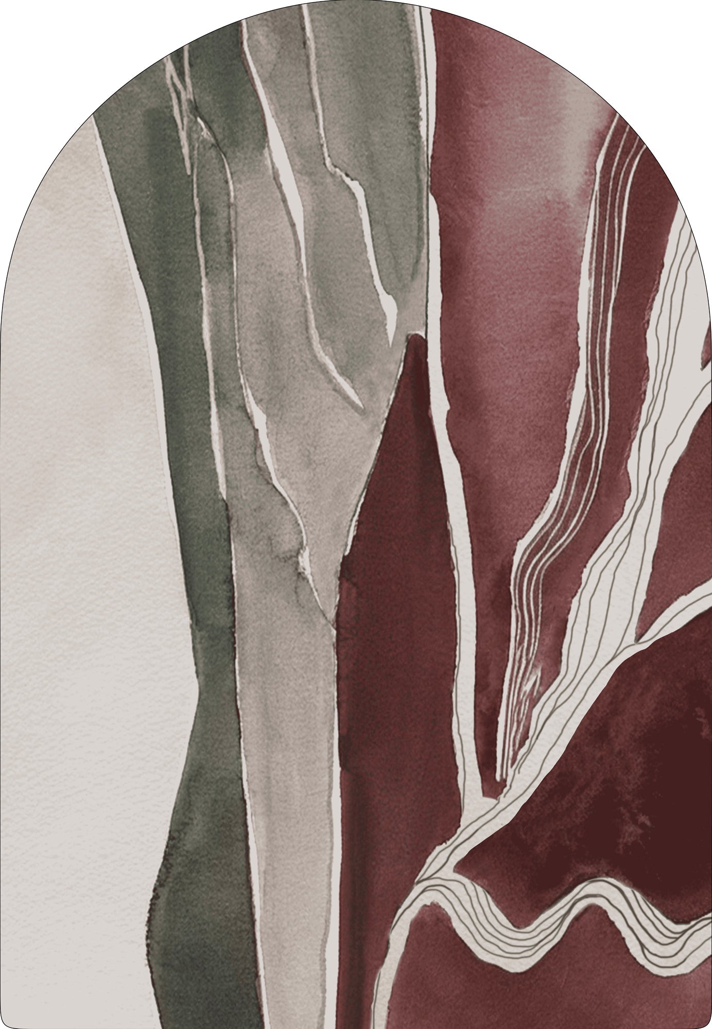 MOMO rugs x NOŪRA studios rug - Horizon Bordeaux/Green Arch