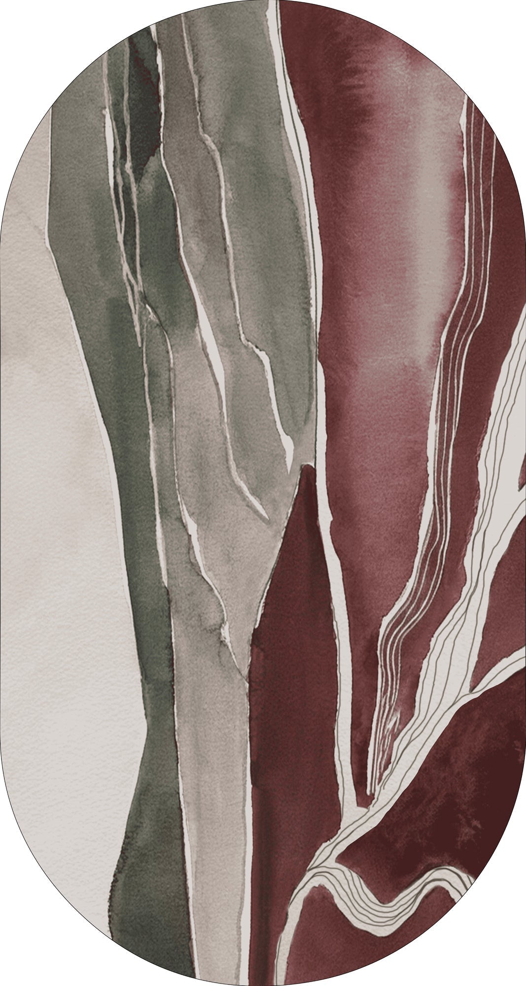 MOMO rugs x NOŪRA studios - Horizon Bordeaux/Green capsule