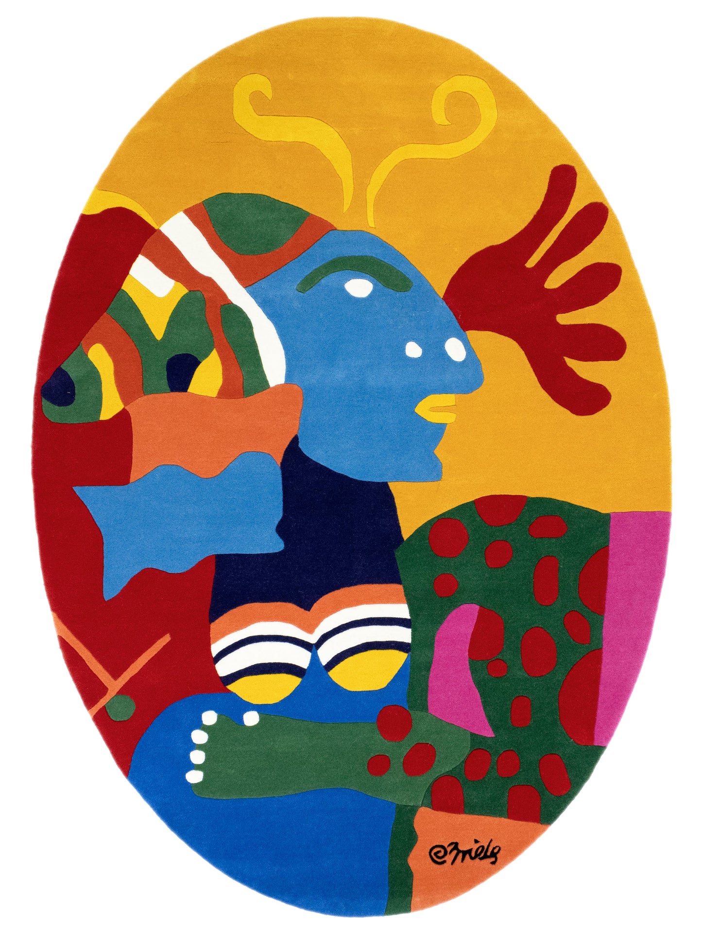 Wall Rug Oval Tapestry MOMO Rugs Art | Clemens Briels | Des Sources Inconnues Deux