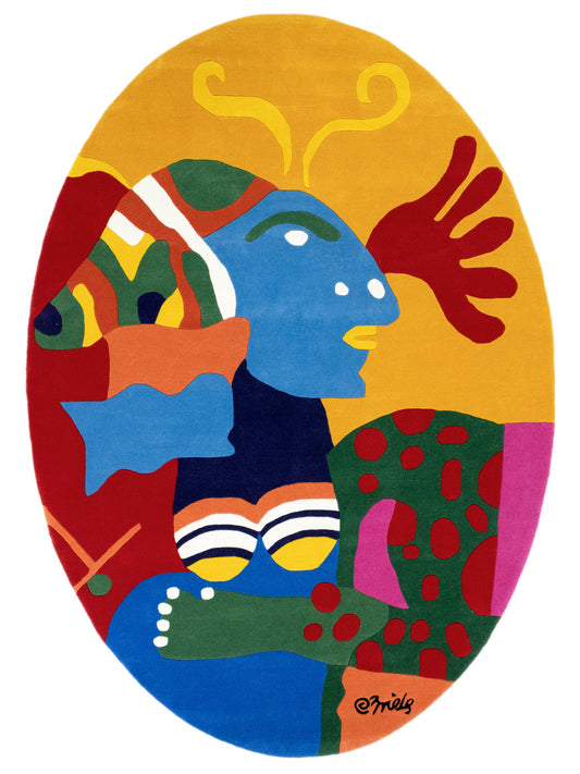 Wall Rug Oval Tapestry MOMO Rugs Art | Clemens Briels | Des Sources Inconnues Deux