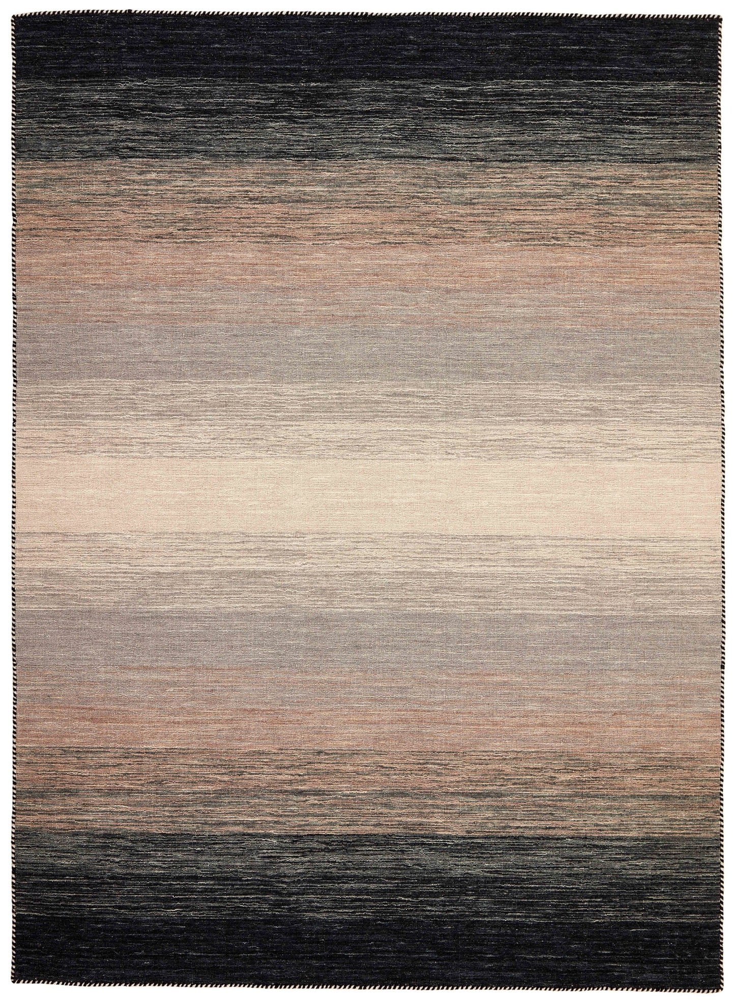 Carpet MOMO Rugs Panorama Kelim Black Grey