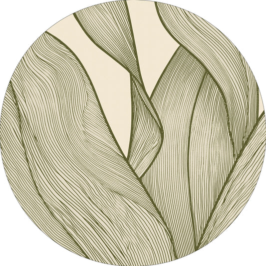 Rug MOMO rugs x NOŪRA studios - Botanical Beige/green Round