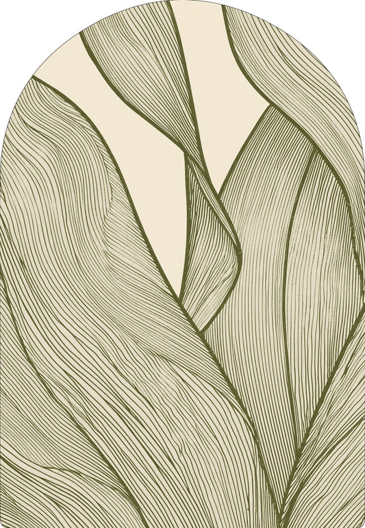 Rug MOMO rugs x NOŪRA studios - Botanical Beige/green Arch