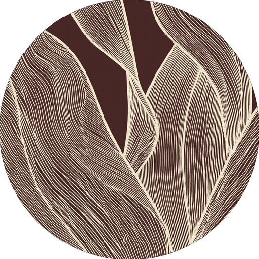 Rug MOMO rugs x NOŪRA studios - Botanical Bordeaux/beige Round