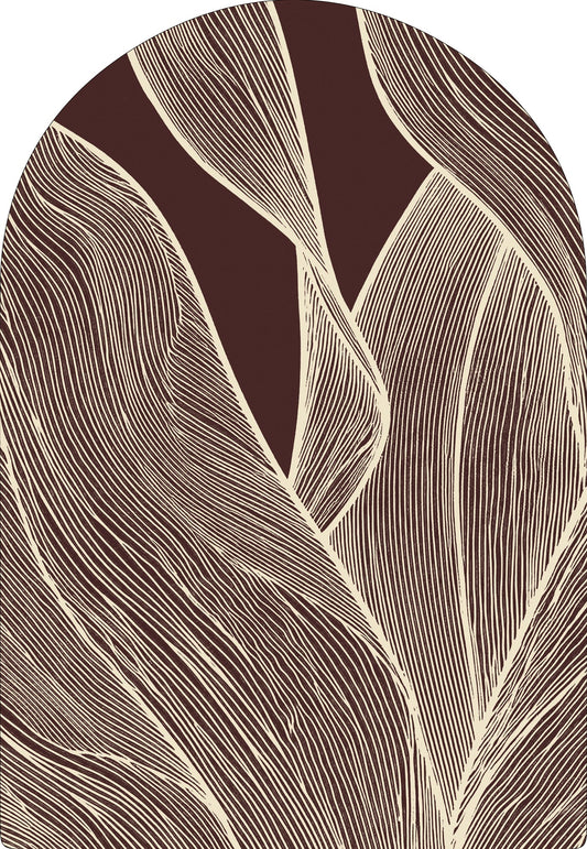 Rug MOMO rugs x NOŪRA studios - Botanical Bordeaux/beige Arch