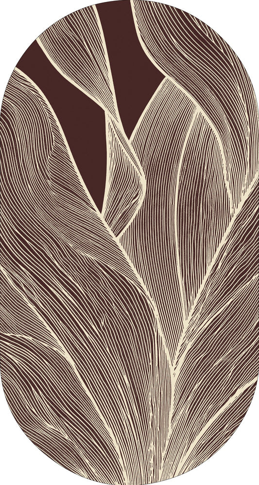 Rug MOMO rugs x NOŪRA studios - Botanical Bordeaux/beige capsule