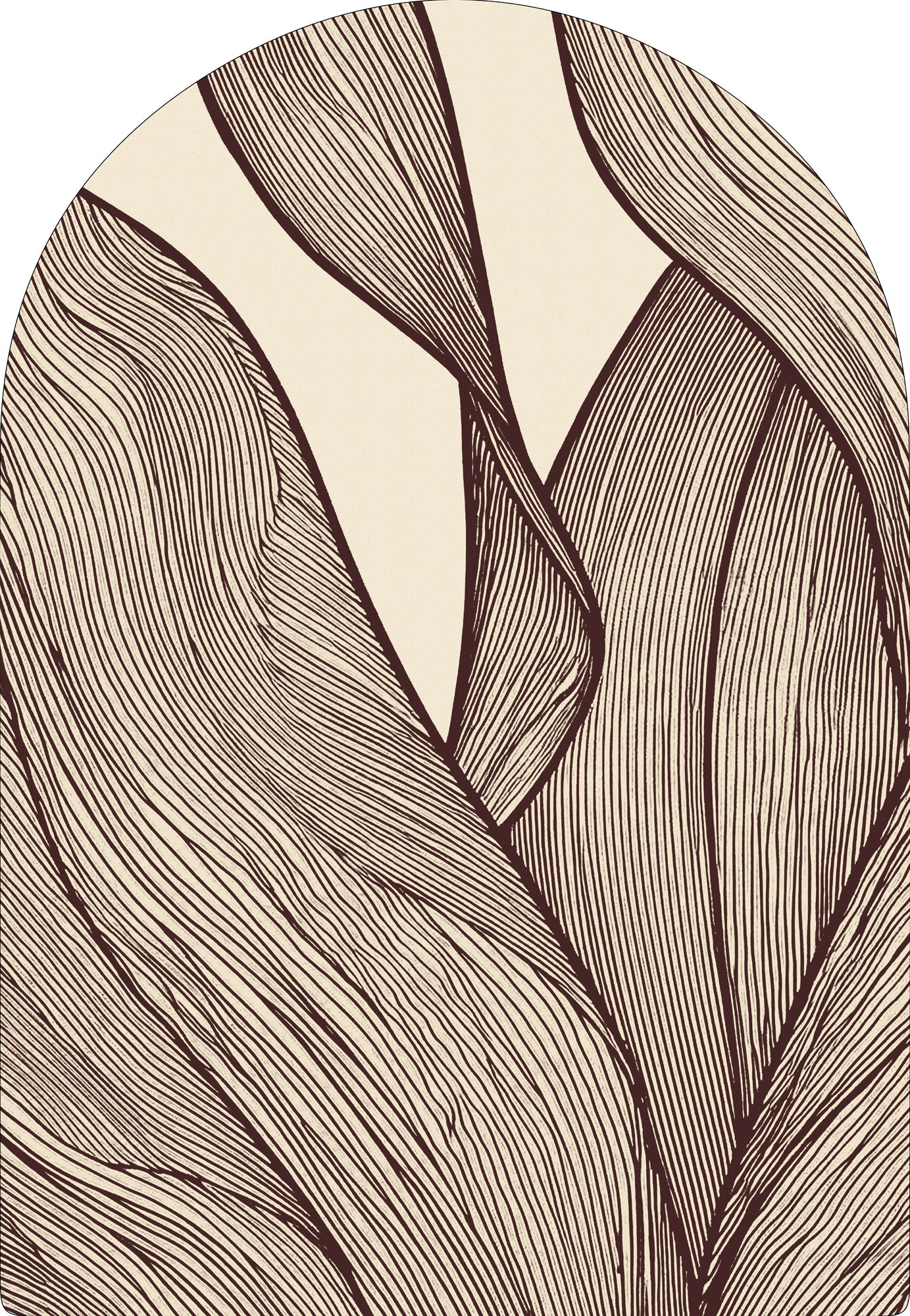 Rug MOMO rugs x NOŪRA studios - Botanical Beige/ bordeaux Arch