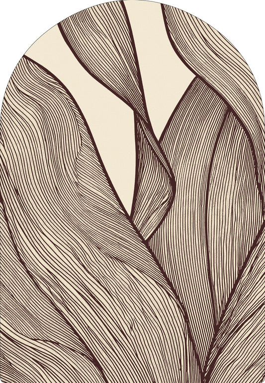 Rug MOMO rugs x NOŪRA studios - Botanical Beige/ bordeaux Arch