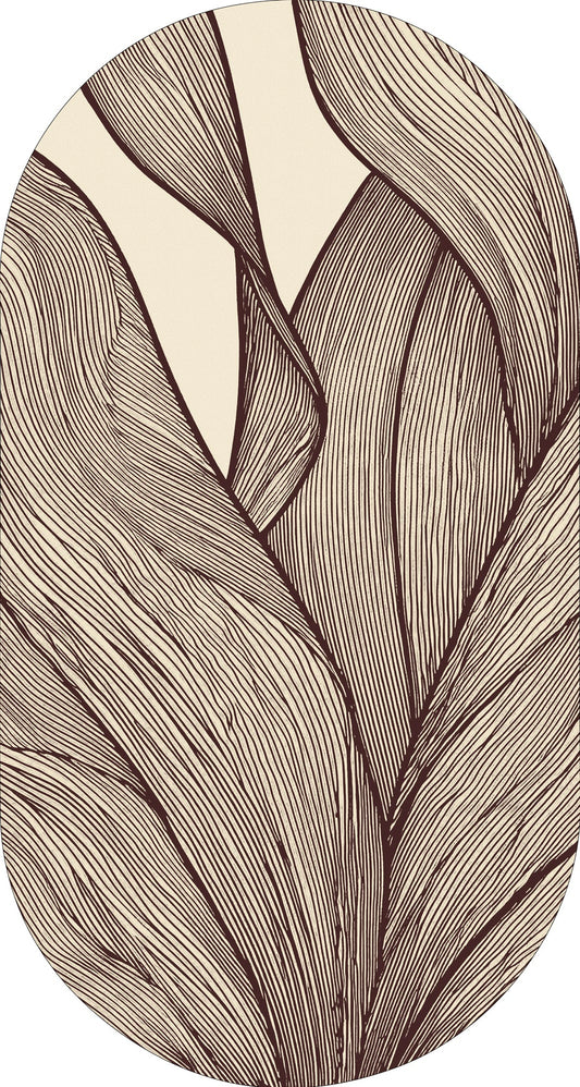 Rug MOMO rugs x NOŪRA studios - Botanical Beige/ bordeaux capsule