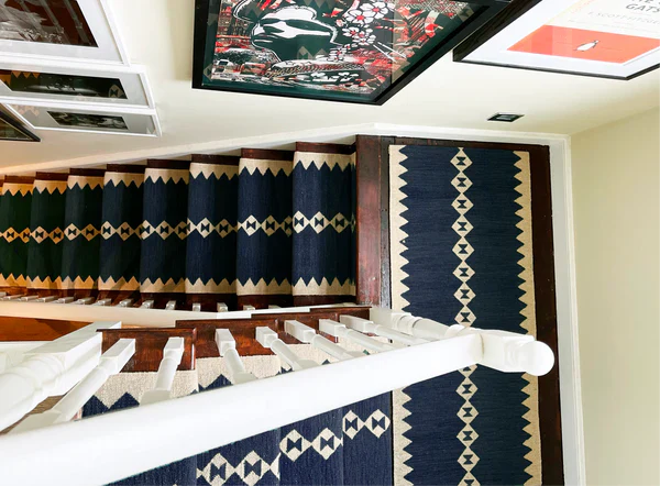 Stair runner Sophie Cooney Amulet Wool Eye Navy