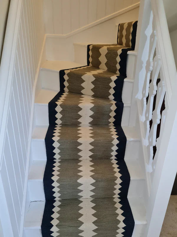 Stair carpet Sophie Cooney Amulet Wool Safari Moss Green