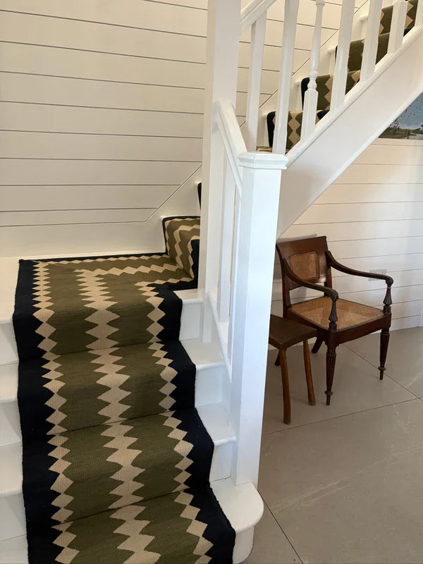 Stair carpet Sophie Cooney Amulet Wool Safari Moss Green