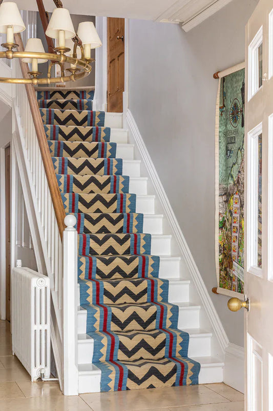 Stair Runner Sophie Cooney Amulet Wool Tribal Blue