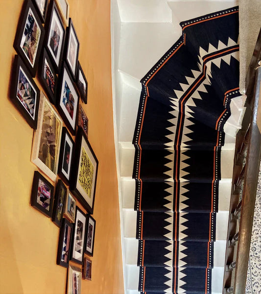 Stair Runner Sophie Cooney Raw Cotton Zuri Navy