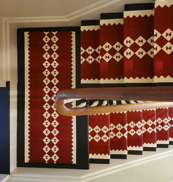 Stair Runner Sophie Cooney Raw Cotton Eye Duo Red