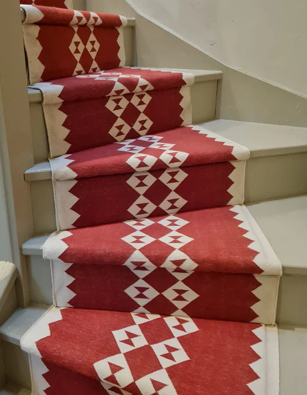 Stair Runner Sophie Cooney Raw Cotton Eye Duo Red