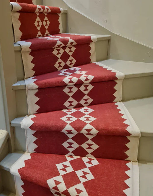 Stair Runner Sophie Cooney Raw Cotton Eye Duo Red