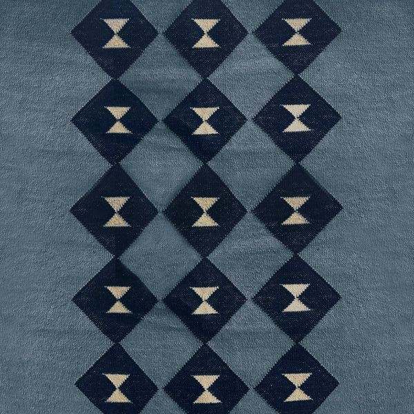 Stair runner Sophie Cooney Raw Cotton Tria Blue