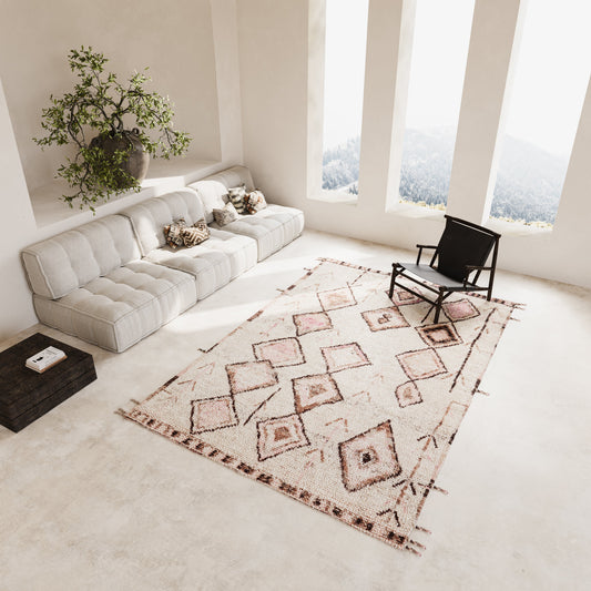 Carpet MOMO Rugs Tribe Ivory Pink