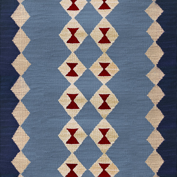 Stair Runner Sophie Cooney Amulet Wool Via Duo Sky Blue