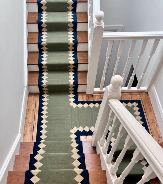 Stair Runner Sophie Cooney Amulet Wool Via Moss Green