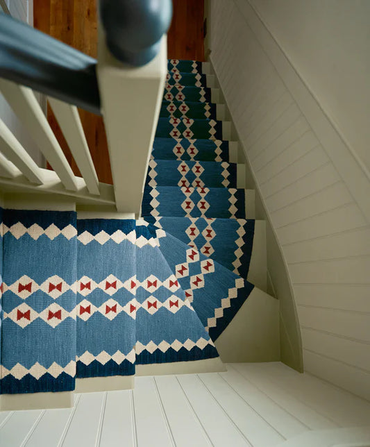 Stair Runner Sophie Cooney Amulet Wool Via Duo Sky Blue