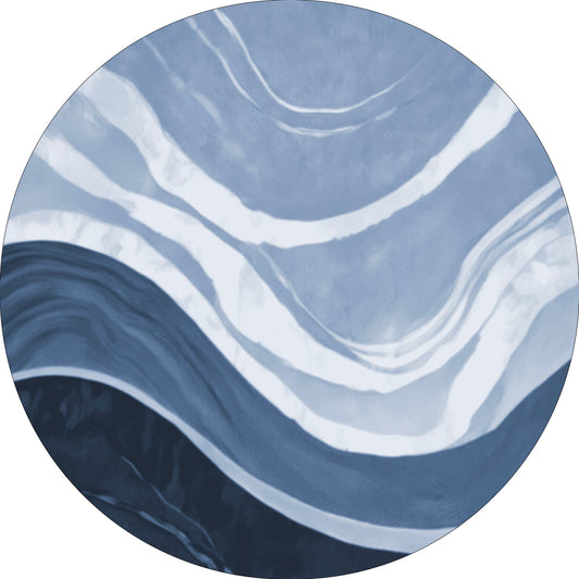 MOMO rugs x NOŪRA studios - Waves Blue Round
