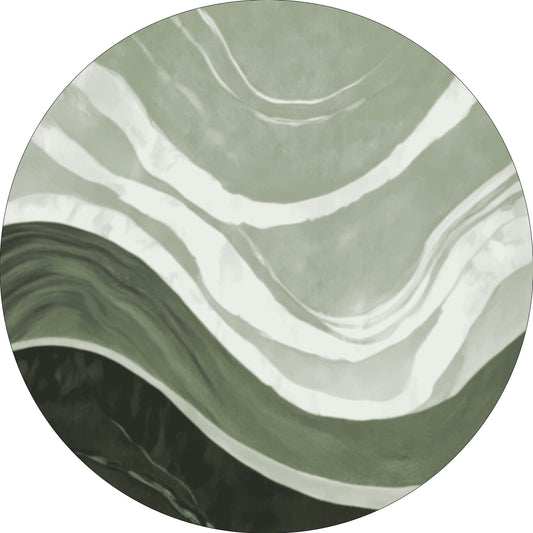 MOMO rugs x NOŪRA studios - Waves Green Round