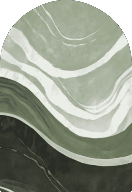 MOMO rugs x NOŪRA studios - Waves Green Arch