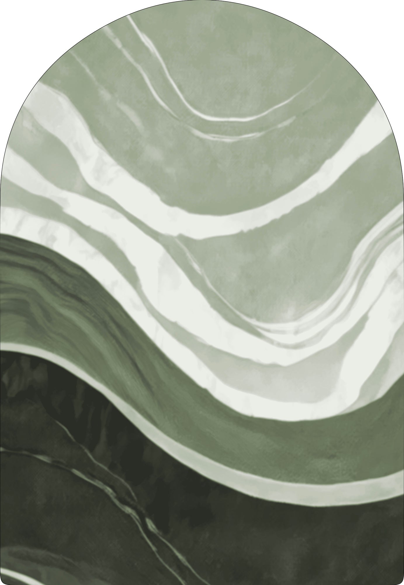 MOMO rugs x NOŪRA studios - Waves Green Arch